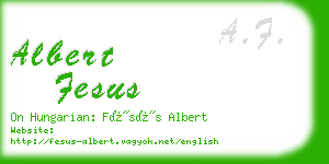 albert fesus business card